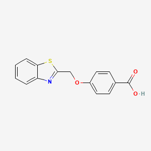 molecular formula C15H11NO3S B2896266 Benzoic acid, 4-(2-benzothiazolylmethoxy)- CAS No. 229641-87-6