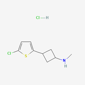 molecular formula C9H13Cl2NS B2896272 3-(5-Chlorothiophen-2-yl)-N-methylcyclobutan-1-amine;hydrochloride CAS No. 2309460-92-0