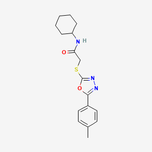 N-Cyclohexyl-2-(5-p-tolyl-[1,3,4]oxadiazol-2-ylsulfanyl)-acetamide