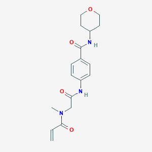 4-[[2-[Methyl(prop-2-enoyl)amino]acetyl]amino]-N-(oxan-4-yl)benzamide