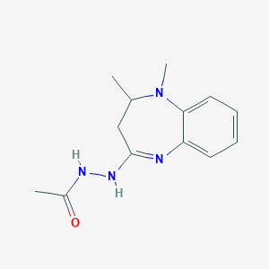 molecular formula C13H18N4O B289628 N'-(1,2-dimethyl-2,3-dihydro-1H-1,5-benzodiazepin-4-yl)acetohydrazide 