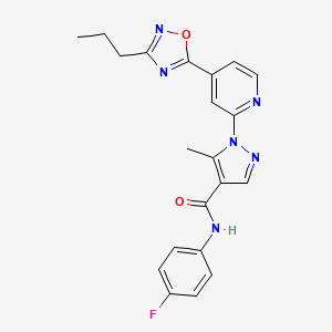 N~4~-(4-fluorophenyl)-5-methyl-1-[4-(3-propyl-1,2,4-oxadiazol-5-yl)-2-pyridyl]-1H-pyrazole-4-carboxamide