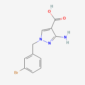 molecular formula C11H10BrN3O2 B2896289 3-amino-1-(3-bromobenzyl)-1H-pyrazole-4-carboxylic acid CAS No. 1856025-31-4