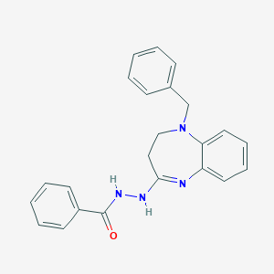 molecular formula C23H22N4O B289629 N'-(1-benzyl-2,3-dihydro-1,5-benzodiazepin-4-yl)benzohydrazide 