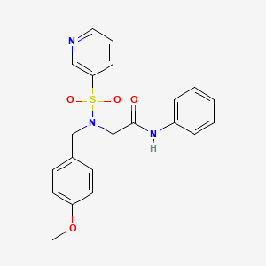 molecular formula C21H21N3O4S B2896292 2-(N-(4-methoxybenzyl)pyridine-3-sulfonamido)-N-phenylacetamide CAS No. 1021118-94-4