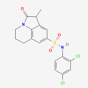 molecular formula C18H16Cl2N2O3S B2896296 N-(2,4-dichlorophenyl)-1-methyl-2-oxo-2,4,5,6-tetrahydro-1H-pyrrolo[3,2,1-ij]quinoline-8-sulfonamide CAS No. 898411-62-6