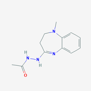 molecular formula C12H16N4O B289630 N'-(1-methyl-2,3-dihydro-1H-1,5-benzodiazepin-4-yl)acetohydrazide 