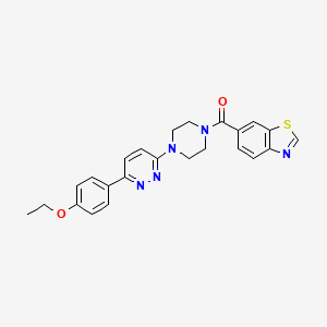 molecular formula C24H23N5O2S B2896301 苯并[d]噻唑-6-基(4-(6-(4-乙氧基苯基)嘧啶-3-基)哌嗪-1-基)甲烷酮 CAS No. 1226453-28-6