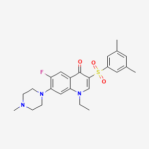 molecular formula C24H28FN3O3S B2896304 3-((3,5-dimethylphenyl)sulfonyl)-1-ethyl-6-fluoro-7-(4-methylpiperazin-1-yl)quinolin-4(1H)-one CAS No. 892788-79-3