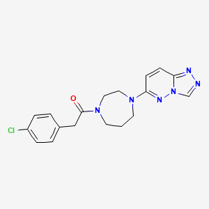 molecular formula C18H19ClN6O B2896307 1-(4-([1,2,4]三唑并[4,3-b]哒嗪-6-基)-1,4-二氮杂环己烷-1-基)-2-(4-氯苯基)乙酮 CAS No. 2320889-23-2