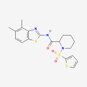 molecular formula C19H21N3O3S3 B2896311 N-(4,5-dimethylbenzo[d]thiazol-2-yl)-1-(thiophen-2-ylsulfonyl)piperidine-2-carboxamide CAS No. 1097082-10-4