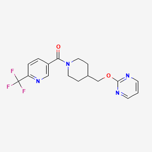 [4-(Pyrimidin-2-yloxymethyl)piperidin-1-yl]-[6-(trifluoromethyl)pyridin-3-yl]methanone