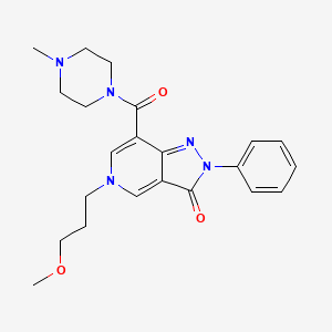 molecular formula C22H27N5O3 B2896318 5-(3-methoxypropyl)-7-(4-methylpiperazine-1-carbonyl)-2-phenyl-2H,3H,5H-pyrazolo[4,3-c]pyridin-3-one CAS No. 921821-91-2