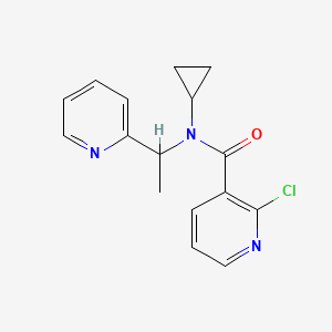 molecular formula C16H16ClN3O B2896328 2-chloro-N-cyclopropyl-N-[1-(pyridin-2-yl)ethyl]pyridine-3-carboxamide CAS No. 1375254-35-5