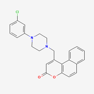 molecular formula C24H21ClN2O2 B2896330 1-{[4-(3-chlorophenyl)piperazin-1-yl]methyl}-3H-benzo[f]chromen-3-one CAS No. 877782-47-3