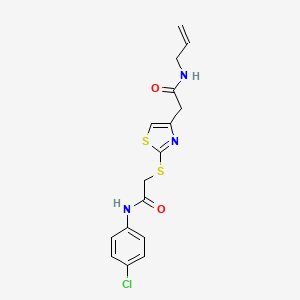N-allyl-2-(2-((2-((4-chlorophenyl)amino)-2-oxoethyl)thio)thiazol-4-yl)acetamide