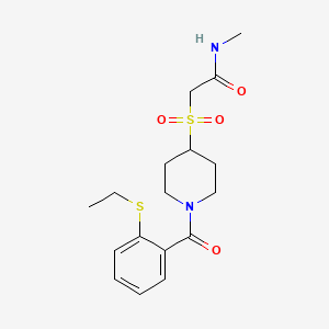 2-((1-(2-(ethylthio)benzoyl)piperidin-4-yl)sulfonyl)-N-methylacetamide