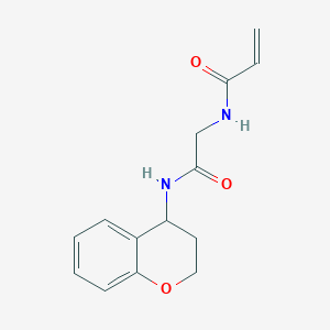 molecular formula C14H16N2O3 B2896339 N-[2-(3,4-Dihydro-2H-chromen-4-ylamino)-2-oxoethyl]prop-2-enamide CAS No. 2188734-04-3