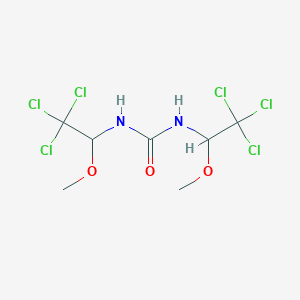 molecular formula C7H10Cl6N2O3 B2896354 1,3-Bis(2,2,2-trichloro-1-methoxyethyl)urea CAS No. 63303-97-9