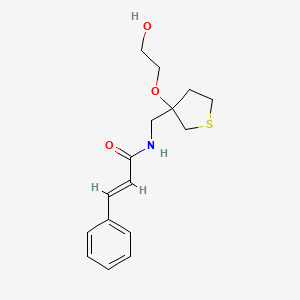 molecular formula C16H21NO3S B2896377 N-((3-(2-羟乙氧基)四氢噻吩-3-基)甲基)肉桂酰胺 CAS No. 2321333-30-4