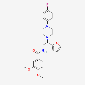 N-(2-(4-(4-fluorophenyl)piperazin-1-yl)-2-(furan-2-yl)ethyl)-3,4-dimethoxybenzamide