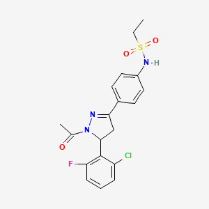 N-[4-[2-acetyl-3-(2-chloro-6-fluorophenyl)-3,4-dihydropyrazol-5-yl]phenyl]ethanesulfonamide