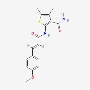 (E)-2-(3-(4-methoxyphenyl)acrylamido)-4,5-dimethylthiophene-3-carboxamide
