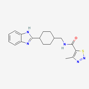 molecular formula C18H21N5OS B2896409 N-((4-(1H-benzo[d]imidazol-2-yl)cyclohexyl)methyl)-4-methyl-1,2,3-thiadiazole-5-carboxamide CAS No. 1235068-31-1
