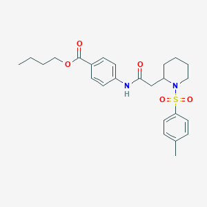 molecular formula C25H32N2O5S B2896417 4-(2-(1-甲苯磺酰基哌啶-2-基)乙酰氨基)苯甲酸丁酯 CAS No. 1021041-15-5