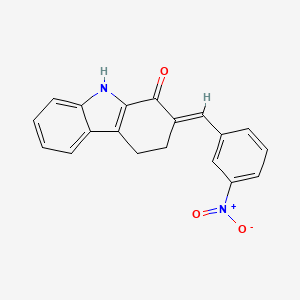 molecular formula C19H14N2O3 B2896422 (2E)-2-[(3-nitrophenyl)methylidene]-2,3,4,9-tetrahydro-1H-carbazol-1-one CAS No. 866138-42-3