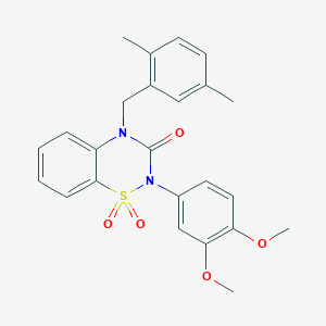 molecular formula C24H24N2O5S B2896423 2-(3,4-二甲氧基苯基)-4-(2,5-二甲基苄基)-2H-苯并[e][1,2,4]噻二嗪-3(4H)-酮 1,1-二氧化物 CAS No. 941971-05-7