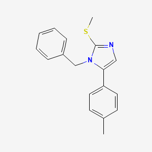 molecular formula C18H18N2S B2896425 1-苄基-2-(甲硫基)-5-(对甲苯基)-1H-咪唑 CAS No. 1207010-31-8