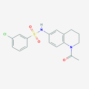 molecular formula C17H17ClN2O3S B2896428 N-(1-acetyl-1,2,3,4-tetrahydroquinolin-6-yl)-3-chlorobenzenesulfonamide CAS No. 1005293-04-8