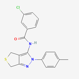 3-chloro-N-[2-(4-methylphenyl)-4,6-dihydrothieno[3,4-c]pyrazol-3-yl]benzamide