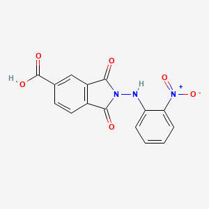 molecular formula C15H9N3O6 B2896437 2-((2-硝基苯基)氨基)-1,3-二氧代异吲哚啉-5-羧酸 CAS No. 406709-91-9