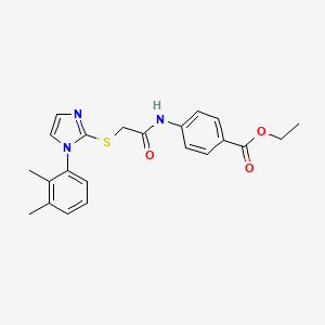molecular formula C22H23N3O3S B2896439 ethyl 4-(2-((1-(2,3-dimethylphenyl)-1H-imidazol-2-yl)thio)acetamido)benzoate CAS No. 851131-46-9
