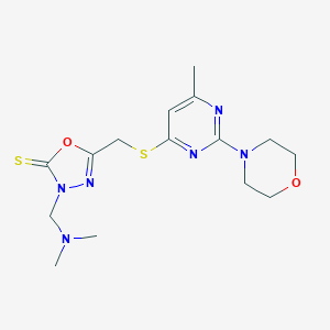 3-[(dimethylamino)methyl]-5-({[6-methyl-2-(4-morpholinyl)-4-pyrimidinyl]sulfanyl}methyl)-1,3,4-oxadiazole-2(3H)-thione