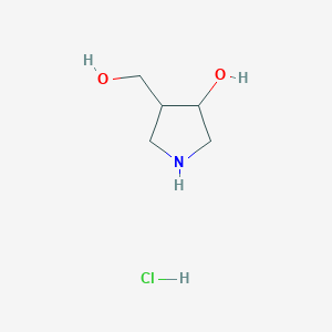 molecular formula C5H12ClNO2 B2896444 4-(羟甲基)吡咯烷-3-醇盐酸盐 CAS No. 1609403-89-5