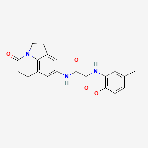 molecular formula C21H21N3O4 B2896455 N1-(2-甲氧基-5-甲基苯基)-N2-(4-氧代-2,4,5,6-四氢-1H-吡咯并[3,2,1-ij]喹啉-8-基)草酰胺 CAS No. 898419-23-3