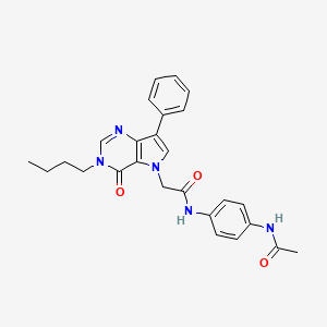 N-[4-(acetylamino)phenyl]-2-(3-butyl-4-oxo-7-phenyl-3,4-dihydro-5H-pyrrolo[3,2-d]pyrimidin-5-yl)acetamide