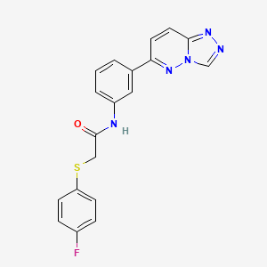 molecular formula C19H14FN5OS B2896457 N-(3-([1,2,4]三唑并[4,3-b]哒嗪-6-基)苯基)-2-((4-氟苯基)硫代)乙酰胺 CAS No. 1207015-39-1