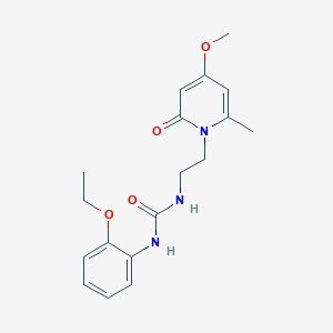 molecular formula C18H23N3O4 B2896459 1-(2-乙氧基苯基)-3-(2-(4-甲氧基-6-甲基-2-氧代吡啶-1(2H)-基)乙基)脲 CAS No. 2034591-27-8