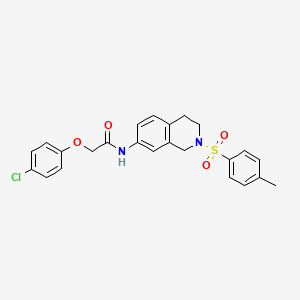 molecular formula C24H23ClN2O4S B2896465 2-(4-chlorophenoxy)-N-(2-tosyl-1,2,3,4-tetrahydroisoquinolin-7-yl)acetamide CAS No. 954679-28-8