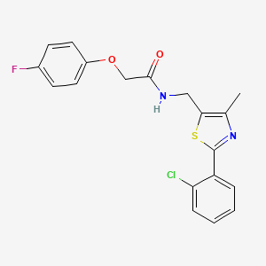 molecular formula C19H16ClFN2O2S B2896466 N-((2-(2-chlorophenyl)-4-methylthiazol-5-yl)methyl)-2-(4-fluorophenoxy)acetamide CAS No. 1421445-14-8