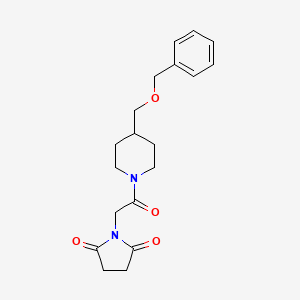 molecular formula C19H24N2O4 B2896468 1-(2-(4-((Benzyloxy)methyl)piperidin-1-yl)-2-oxoethyl)pyrrolidine-2,5-dione CAS No. 1226429-28-2