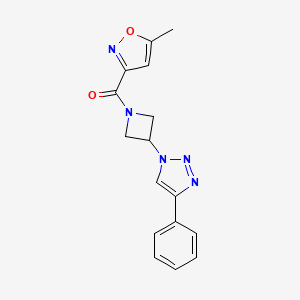 molecular formula C16H15N5O2 B2896477 (5-methylisoxazol-3-yl)(3-(4-phenyl-1H-1,2,3-triazol-1-yl)azetidin-1-yl)methanone CAS No. 1797731-09-9