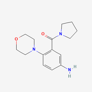 molecular formula C15H21N3O2 B2896478 (5-氨基-2-吗啉-4-基-苯基)-吡咯烷-1-基-甲酮 CAS No. 842955-45-7
