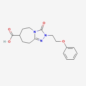 molecular formula C16H19N3O4 B2896479 3-Oxo-2-(2-phenoxyethyl)-6,7,8,9-tetrahydro-5H-[1,2,4]triazolo[4,3-a]azepine-7-carboxylic acid CAS No. 2095943-15-8