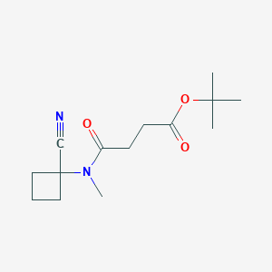 molecular formula C14H22N2O3 B2896480 Tert-butyl 3-[(1-cyanocyclobutyl)(methyl)carbamoyl]propanoate CAS No. 1808392-55-3