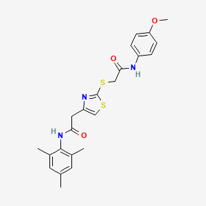 molecular formula C23H25N3O3S2 B2896485 N-间甲苯基-2-(2-((2-((4-甲氧苯基)氨基)-2-氧代乙基)硫代)噻唑-4-基)乙酰胺 CAS No. 941873-95-6